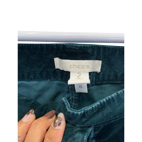 Chicos stretch velvet "Curvy Holiday Size 2- 34 Green - Picture 15 of 15